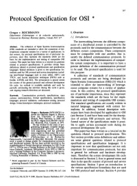 Protocol Specification for OSI *