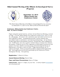 62Nd Annual Meeting of the Illinois Archaeological Survey Program