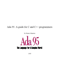 Ada-95: a Guide for C and C++ Programmers