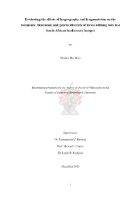 Evaluating the Effects of Biogeography and Fragmentation on The
