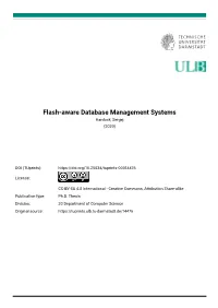 Flash-Aware Database Management Systems Hardock, Sergej (2020)