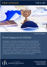 From Kapparot to Selichot
