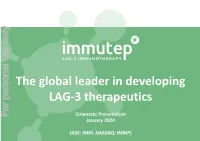Immutep Corporate Presentation 2020