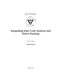 Integrating Static Code Analysis and Defect Tracking