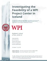 Investigating the Feasibility of a WPI Project Center in Iceland