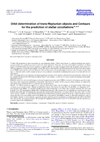 Orbit Determination of Trans-Neptunian Objects and Centaurs for the Prediction of Stellar Occultations?,??