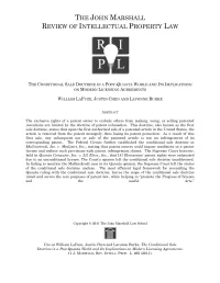 The Conditional Sale Doctrine in a Post-Quanta World and Its Implications on Modern Licensing Agreements