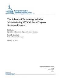 (ATVM) Loan Program: Status and Issues