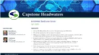 Capstone Headwaters Saas & Cloud Coverage Report