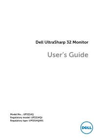 Dell Ultrasharp 32 Monitor User's Guide