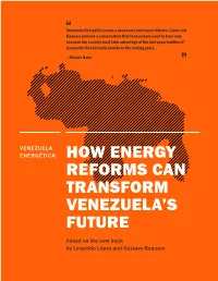 How Energy Reforms Can Transform Venezuela's