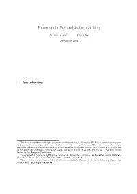 Procedurally Fair and Stable Matching∗