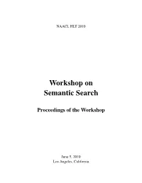 Proceedings of NAACL-HLT-2010 Workshop on Semantic Search