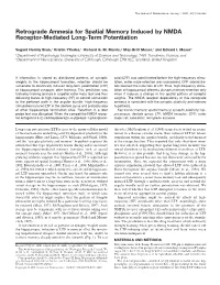 Retrograde Amnesia for Spatial Memory Induced by NMDA Receptor-Mediated Long-Term Potentiation