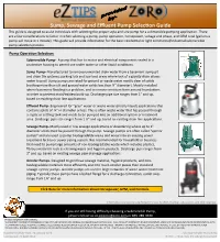 Sump, Sewage and Effluent Pump Selection Guide