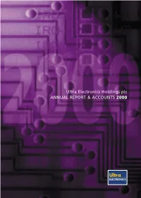 Ultra Electronics Holdings Plc ANNUAL REPORT & ACCOUNTS