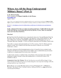 Where Are All the Deep Underground Military Bases? (Part 2)