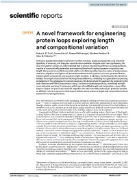 A Novel Framework for Engineering Protein Loops Exploring Length and Compositional Variation Pedro A