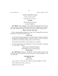 Hansard During the Term of Office of the UNC—A UNC Idea
