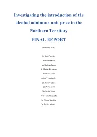 Investigating the Introduction of the Alcohol Minimum Unit Price in the Northern Territory