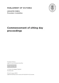 LCPC 59 01 Commencement of Sitting Day Proceedings