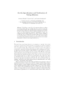 On the Specification and Verification of Voting Schemes