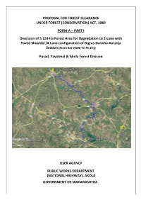 Proposal for Diversion of 5.153 Ha Forest Area for Upgradation to Two Lanes with Paved Shoulder/Four Lane Configurations of Digr