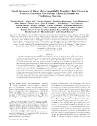 Rapid Evolution of Major Histocompatibility Complex Class I Genes in Primates Generates New Disease Alleles in Humans Via Hitchhiking Diversity