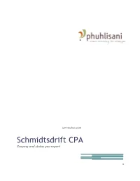 Schmidtsdrift CPA Scoping and Status Quo Report