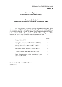 Administration's Paper on "Report on the Work of the HKSAR