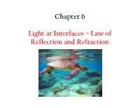 Chapter 6 Light at Interfaces – Law of Reflection and Refraction