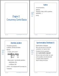 Concurrency Control Basics