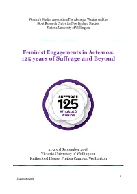 Feminist Engagements in Aotearoa: 125 Years of Suffrage and Beyond