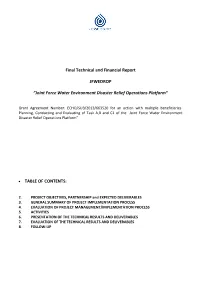 Final Technical and Financial Report JFWEDROP ”Joint Force Water Environment Disaster Relief Operations Platform”