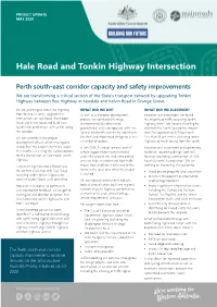 Hale Road and Tonkin Highway Intersection