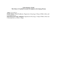 Is Development a Myth? the Failure of Capitalist Economic Development in Developing Nations