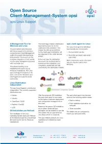 Open Source Client-Management-System Opsi Opsi Linux Support