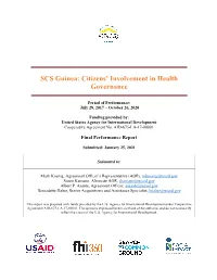 SCS Guinea: Citizens' Involvement in Health Governance