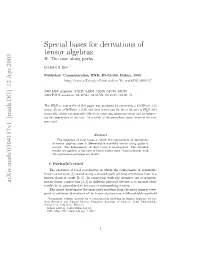 Special Bases for Derivations of Tensor Algebras