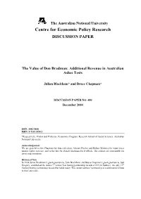 The Value of Don Bradman: Additional Revenue in Australian Ashes Tests