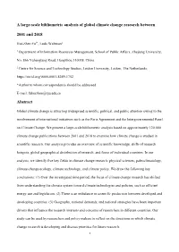 A Large-Scale Bibliometric Analysis of Global Climate Change Research Between