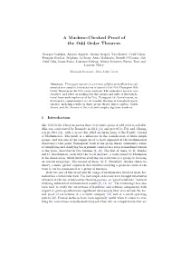 A Machine-Checked Proof of the Odd Order Theorem