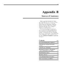 Appendix B Sources of Assistance