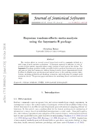 Bayesian Random-Effects Meta-Analysis Using the Bayesmeta