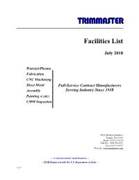 Facilities List