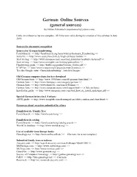 German Online Sources (Syllabus)