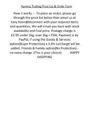 How It Works :- to Place an Order, Please Go Through the Price List