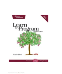 Learn to Program Second Edition