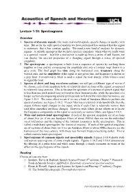 Lecture 1-10: Spectrograms