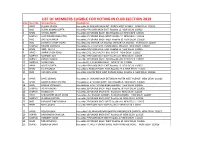 LIST of MEMBERS ELIGIBLE for VOTING in CLUB ELECTION 2019 S.No Mem.No